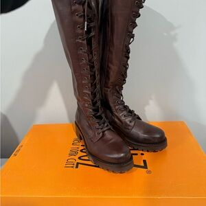 Miz Mooz Dark Brown Lace Up Boots